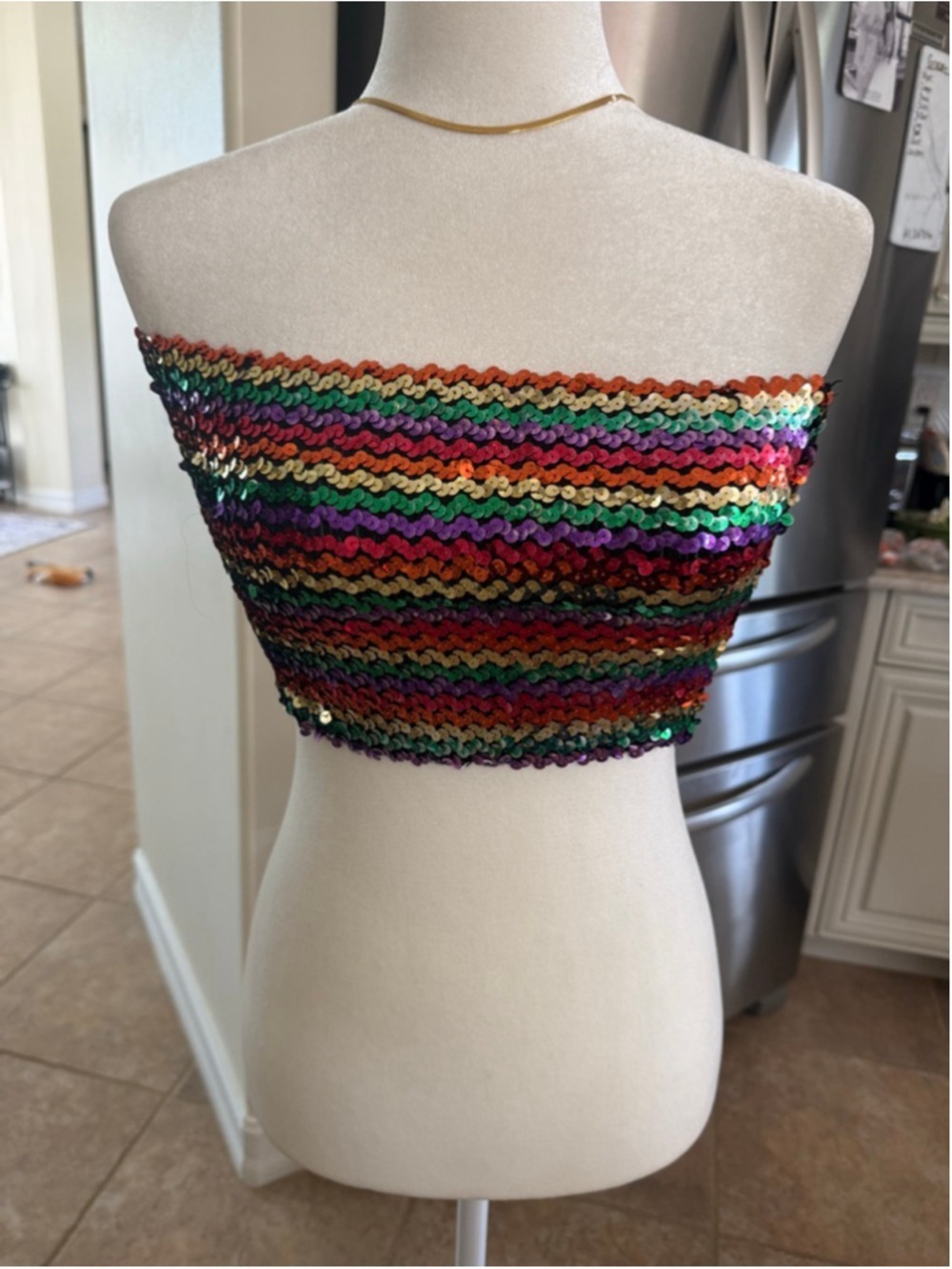 anna-kaci Multi-color Sequin Bandeau One Size, Mardi Gras, festival, pride